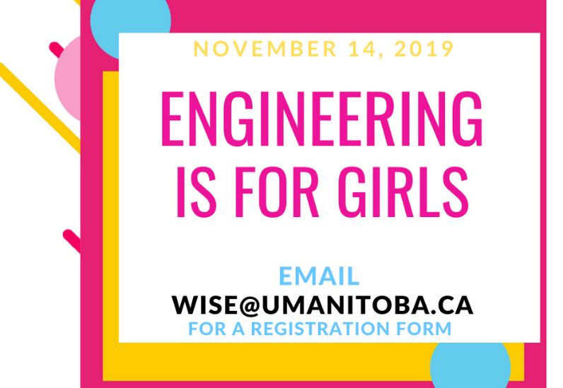 wisekidnetic's tweet photo. Registration Deadline is looming! #EngineeringISforgirls is just around the corner.
@UM_Engineering and @WISE_KidNetic are partnering to provide a free-half day networking event to girls in grades 9-11 in Manitoba. For a registration form email wise@umanitoba.ca
#STEMinManitoba https://t.co/TJK7iW2DNO