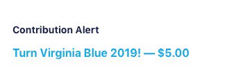 charles_gaba's tweet photo. Heh. There's waiting until the last minute and then there's REALLY waiting until the last minute. Someone just made a $5 donation to my #FlipVABlue ActBlue page. #GoVoteVA #GoVoteKY #GoVoteMS https://t.co/oKqlhy3bfj