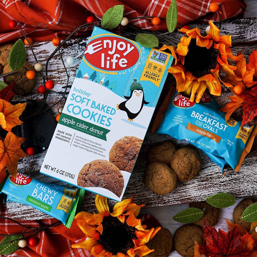 Fall has officially arrived! Enjoy this colorful season with 10% off our seasonally inspired flavors: Apple Cider Donut Soft Baked Cookies,
Maple Fig Breakfast Ovals &amp; Caramel Apple Chewy Bars! Hurry though, this offer only lasts for 2 days! Link in bio! #eatfreely