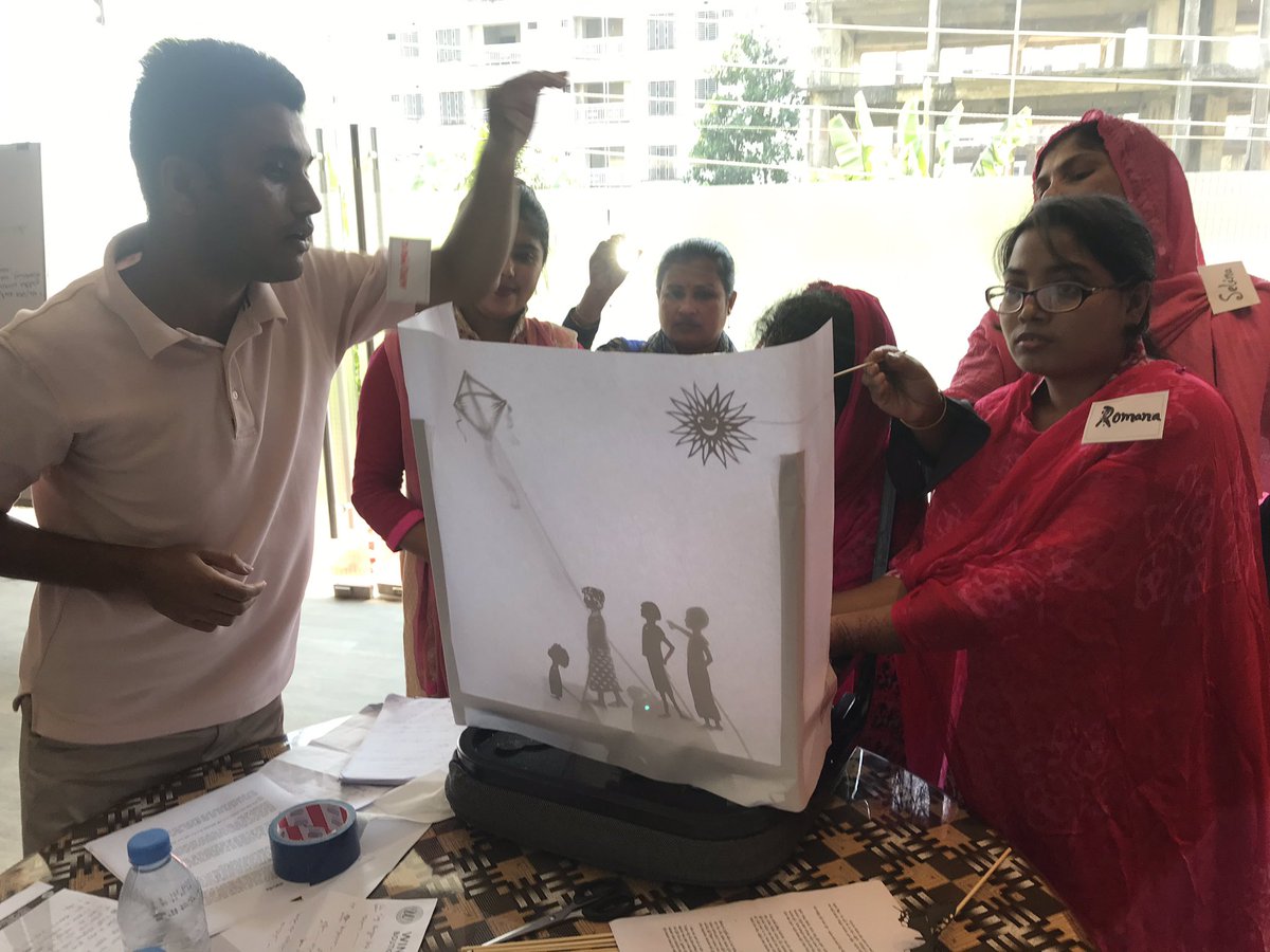 Today’s #rohingya #pss training. Retelling the story of our Butterfly film ready for rollout with children and adults leading participation