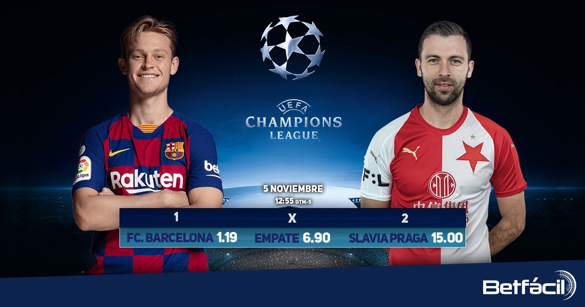 betfacil's tweet photo. #ChampionsLeague ⚽️

#FCBarcelona 🆚 #SkSlaviaPraha

🕢12:55 pm (GTM-5)

Haz tu apuesta única o combinada y gana con los mejores 
💸🔋💰❗️https://t.co/YiHfGL0J9S❗️ 💸 🔋💰

#BarcaSlavia  #betfacil #esfácil #slaviabarça #Messi #Suarez #UCL #Catalunya #campnou https://t.co/U5r4d0M5cf