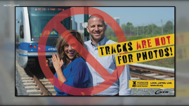 OL_NC's tweet photo. Great campaign by #CharlotteAreaTransit #RideCATS reminding you to #SeeTracks #ThinkTrain, NOT #PhotoOp! #OLI #OL_NC #RailSafety https://t.co/S1D6Rdg32G https://t.co/X37GiBKNdl