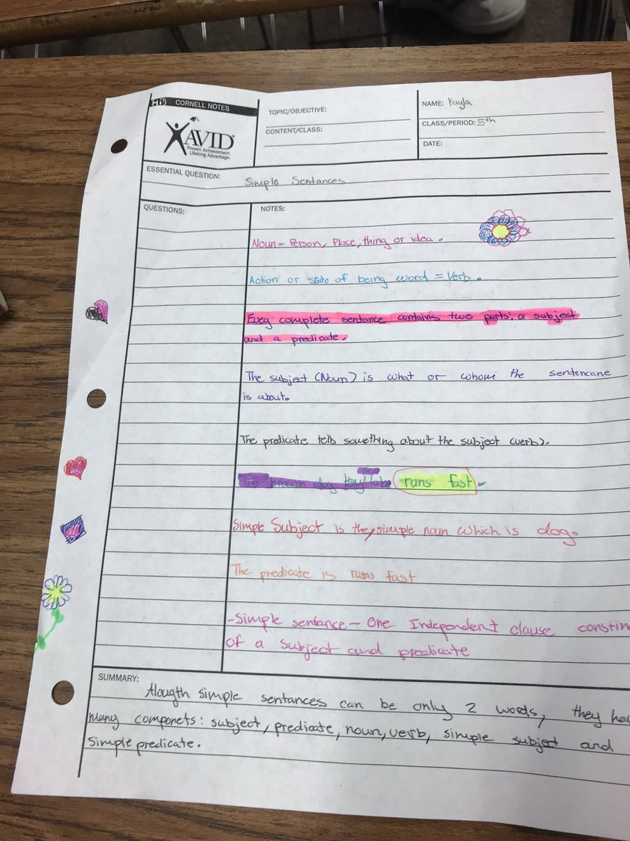 heathgone13's tweet photo. #FocusedNotes on the complexities of Simple Sentences. @HumbleISD_TMS @TMSAVID strategies at work. #TMSmadness @ammcdaniel @AnneBlake0513 #TMSrela https://t.co/1fAfoZjHr4