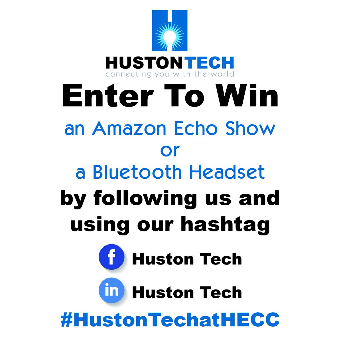 Attention all <a href="/hecc_conference/">HECC Conference</a> 2019 attendees! Starting tomorrow! Don’t walk away empty handed without some <a href="/Huston_Tech/">Huston Tech</a> swag at booth 108 &amp; 109