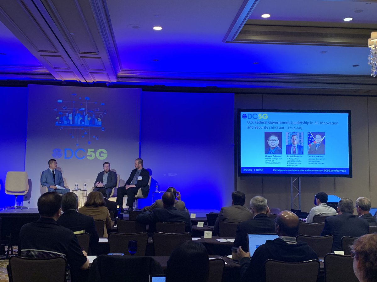DC5G_'s tweet photo. Listen to @dhsscitech @DeptofDefense and @CISAgov discuss US federal government leadership in #5G innovation and security now! https://t.co/EeCr3KhqpA #DC5G https://t.co/5IjCkJKjVL
