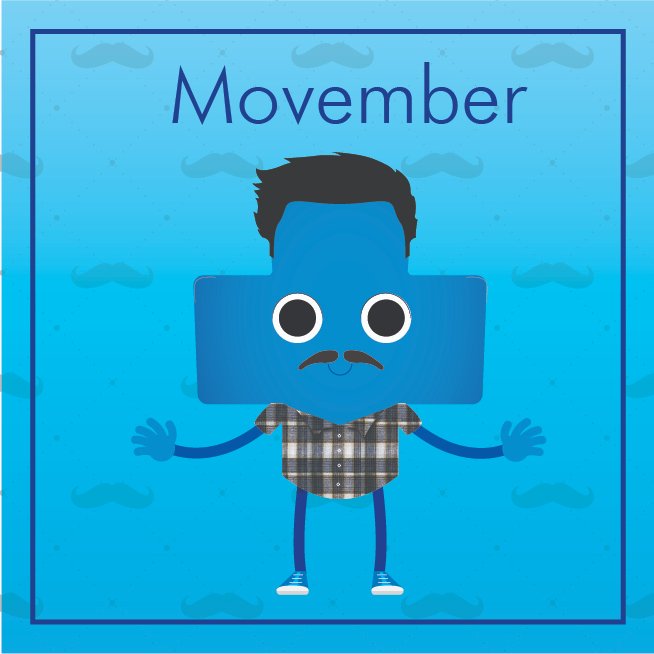 ABBlueCross's tweet photo. Big Blue’s growing a big stache for #Movember! Will yours match up? Movember works to raise awareness of men’s health issues including cancer, mental health and suicide. Learn more at https://t.co/TPwZebPAcU. https://t.co/Q0kn2zZJhd