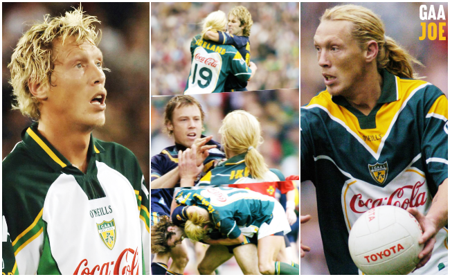 2004 International Rules.

Test 1: Ciaran McDonald absolutely rips Australia apart.
Test 2: The Aussies beat the shit out of him before the game.
Test 2: Ciaran McDonald absolutely rips Australia apart.

What a glorious bastard 😍