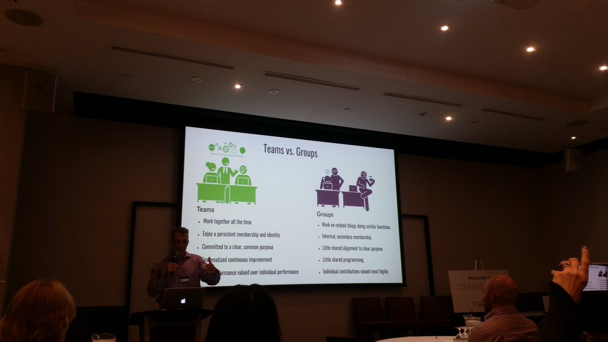 kristenharcourt's tweet photo. High performing teams are very different than a group of people working together @AndyCohen #TETransformToronto #collaboration #teamwork #support https://t.co/cTdFCOg6gx