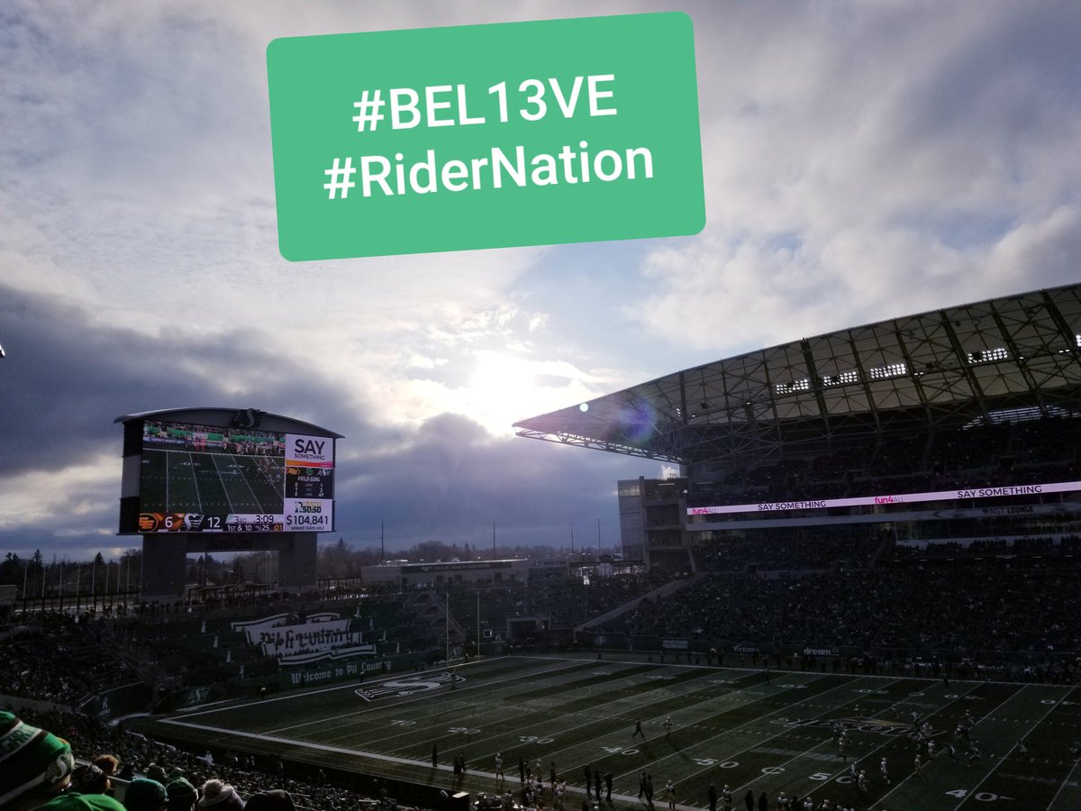 SPIN_Nutrition's tweet photo. @sskroughriders Traveling via Saskatoon with my brother from Moose Jaw, attended Nov2 to show support 💚🏈 Even though it was cold out, fans were not giving up 👫🎉 #BEL13VE
#RiderPride IS alive &amp; well in  #RiderNation 😎
@MosaicPlace 🇨🇦 #CFL #INTERCEPTION 🎉🤸‍♀️💪🍁 @sskroughriders 💚🏈💚🏈💚 https://t.co/KsyZEG8fAr