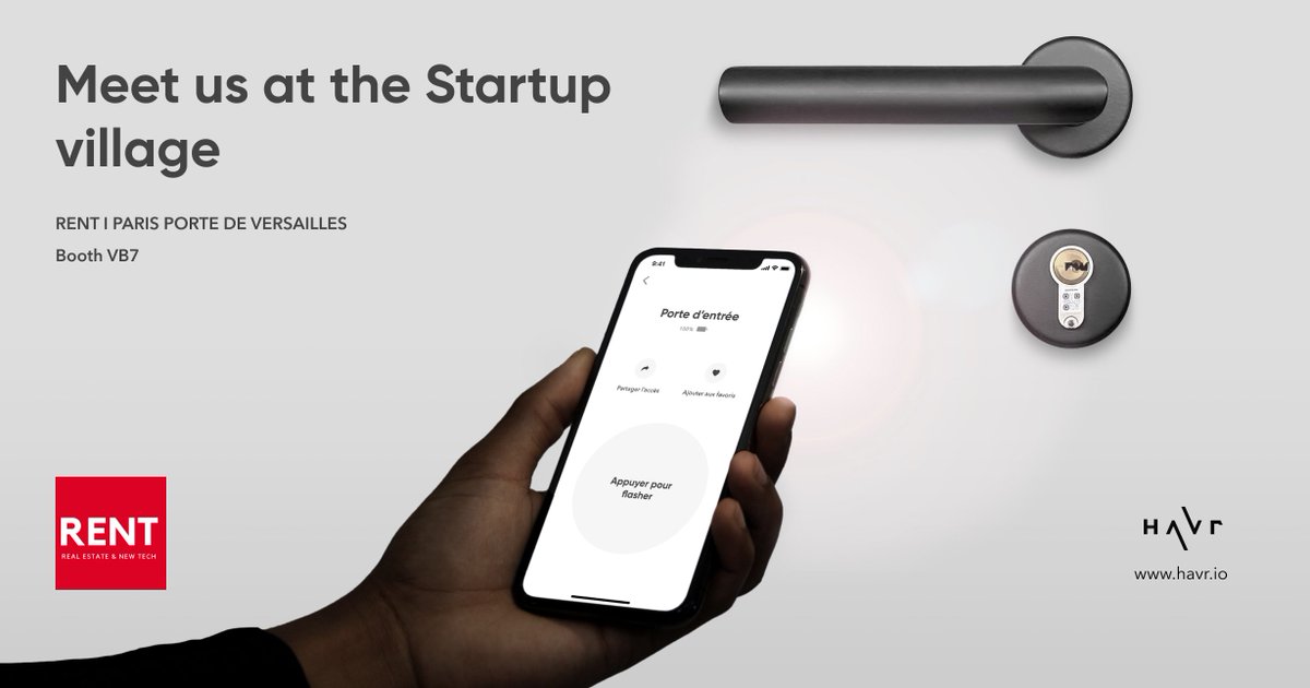HavrBrightLock's tweet photo. @salonrent starts tomorrow and #Havr team can't wait to meet you at the french #PropTech event! Come at our booth to discuss how the BrightLock can meet your needs.
We’re also finalists of the #ff2i most innovative startup contest. The award will be granted tomorrow night 🤞 https://t.co/rpdeDJFL1m