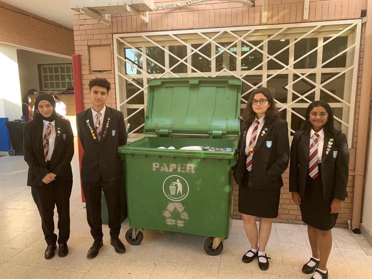 ecotude's tweet photo. We are very proud to announce that we have filled 1 and 3/4 bins of plastic in total on our first recycling day! 
A very special thanks to all the secondary students that participated today. 3 students are now eligible for our green card! https://t.co/0AD4HqGLWm