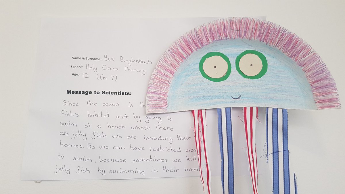 6thBlooms's tweet photo. What scientist should do about jellyfish from a kid point of view? As you walk through the museum spare some times to look at their art work and their message to the scientists.
#6thBlooms @Iziko_Museums https://t.co/n3Q7nMb1ue