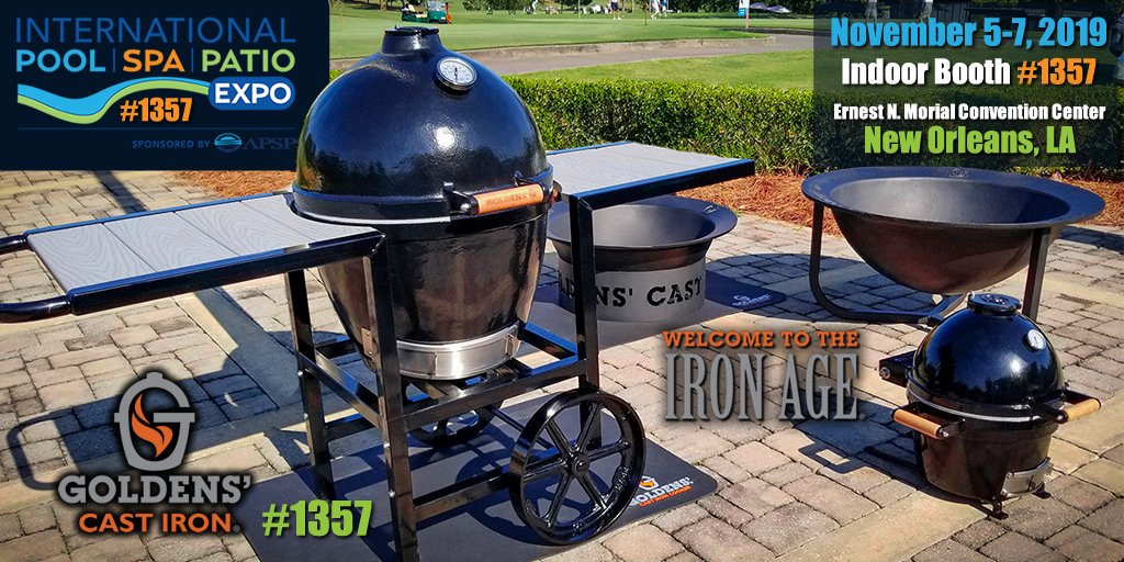 GoldensCastIron's tweet photo. 🔥@GoldensCastIron is in #NewOrleans at the @PoolSpaPatio Expo! If you're at #PSPExpo, stop by booth #1357 & #GetYouSomeGoodness!
https://t.co/Knt8WuS6Mb
#GoldensCastIron #poolspa #pool #spa #kamados #grilling #bbq #firepits #smokers #cookers #charcoal #lumpcharcoal #bbqrecipes https://t.co/opBJsilnYX