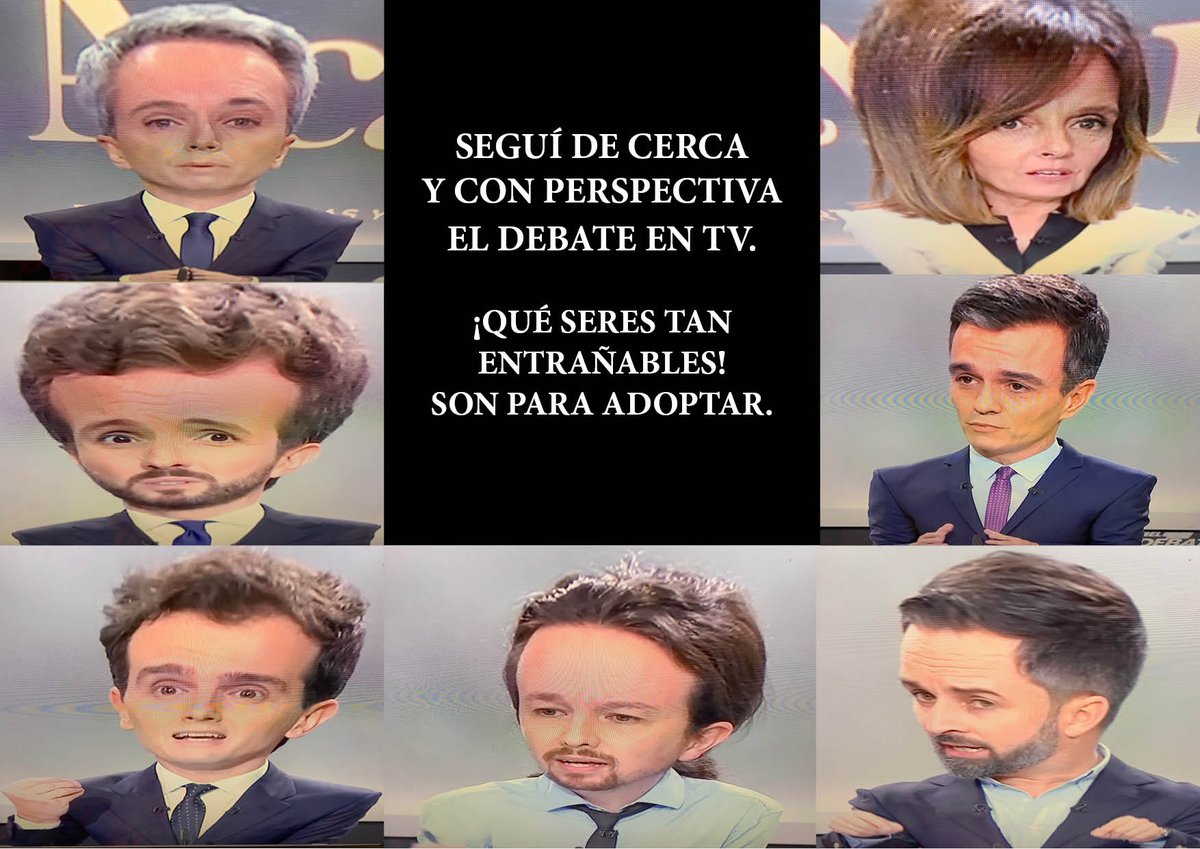 Acqua82's tweet photo. #PostDebateAR
Seguí de cerca y con perspectiva el debate en televisión. ¡Qué seres tan entrañables! Son para adoptar... https://t.co/9U8ZdVrSMF
