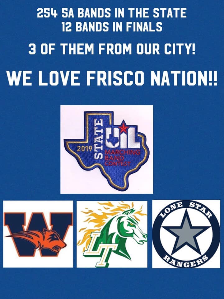 friscofinearts's tweet photo. Good morning, Frisco Nation!  Today is the day for the UIL State Marching Band Contest in San Antonio.  Wishing "good skill" to all of the staff, student performers, and parents at the event today!

#beundeniable
#theheistisreal
#theeaglehaslanded
#fisdfineartsleads https://t.co/avx9djWduJ