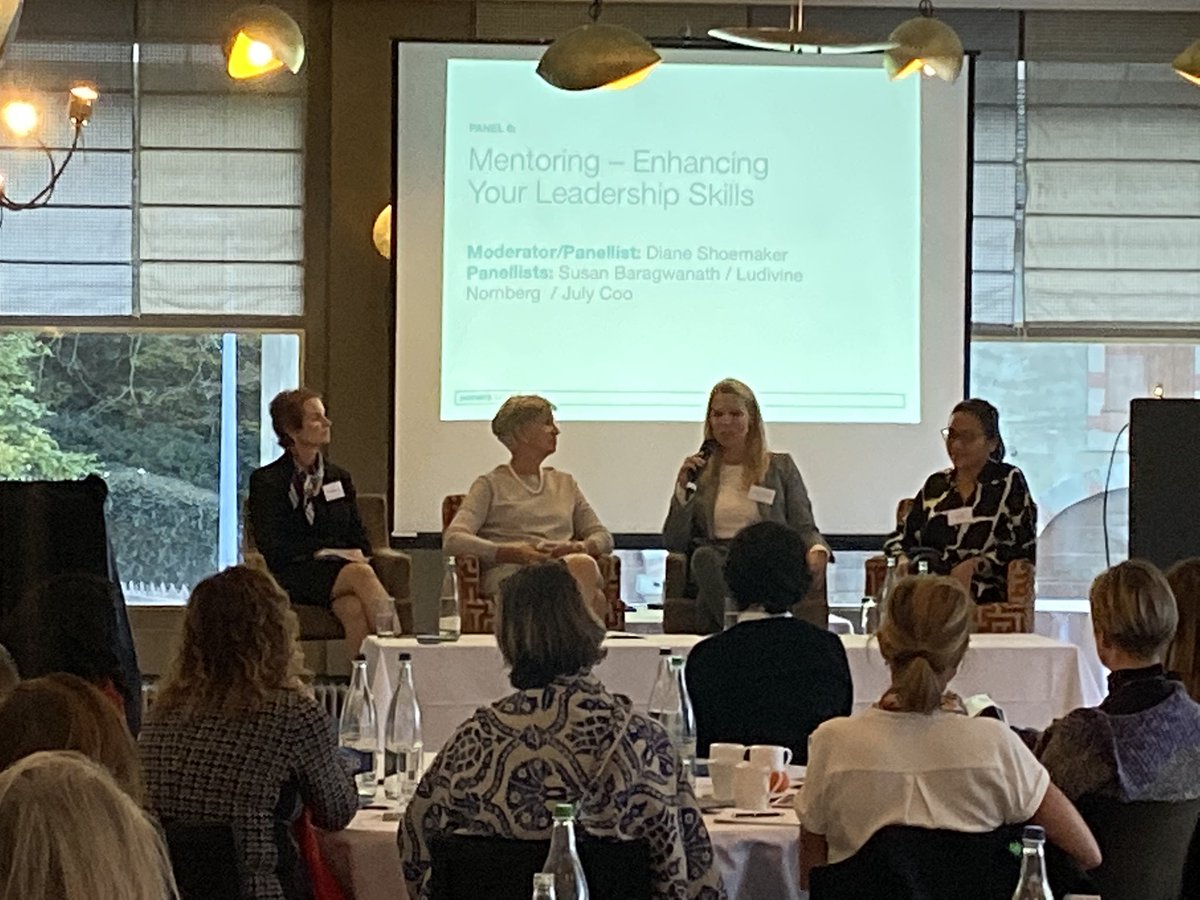 Maylis04's tweet photo. @julycoo &amp; Ludivine Nornberg @PictetGroup talking about #mentoring and enhancing your #leadership skills. Their paths to success are not straight highways but they made them the great leaders they became and they now show the way to their mentees. #wlc19 @MyPhyLife https://t.co/sJx6MplayM