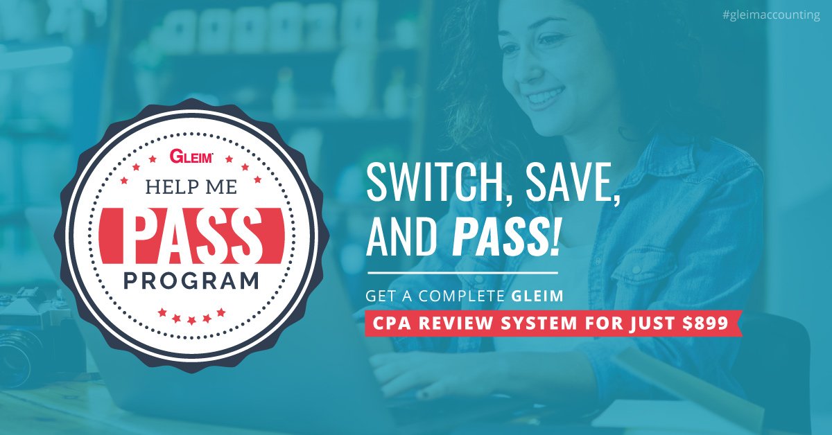 GleimCPAReview's tweet image. We’re here to get you back on your feet for next #ScoreRelease! Save using Help Me Pass after you’ve been knocked down studying with another #CPAExam review provider. Get our Premium CPA Review System for only $1,249 and our Traditional System for $899. bit.ly/Gleim-CPA-Help…