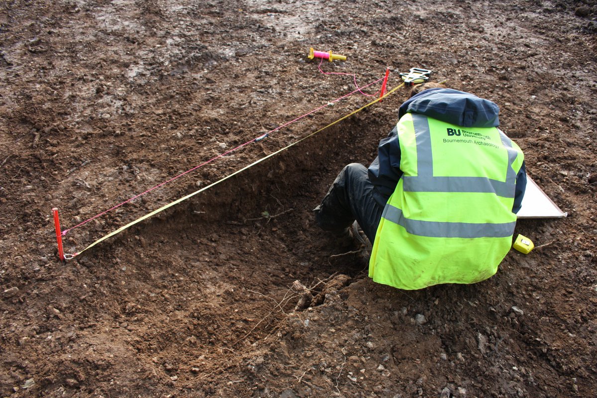BUARC_Archaeo's tweet image. Some of the @BUARC_Archaeo team undertaking a watching brief during groundworks for a new water pipeline. Unfortunately there's also a lot of water coming from the sky! #RealArchaeology #planning #watchingbrief #waterproofs