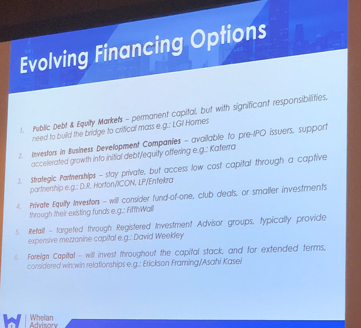 MassTimberPlus's tweet photo. Margaret Whelan, founder and CEO of Whelan Advisory, shares her process for finding capital for offsite construction. Opportunity abounds. Don’t forget to form strategic partnerships and listen to people with new ideas. #offsite #IWBC2019 #BuildWithWood https://t.co/hVEFZBsKJ8
