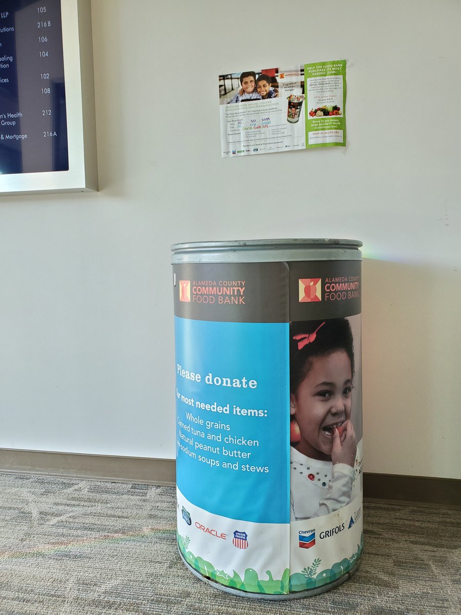 LeeAssocEastBay's tweet photo. We are hosting our annual food drive! Help those in need by donating food items in the bin in our lobby at 5890 Stoneridge Drive โโค๐๐
#CRE #donate #fillthebins #fooddrive19
#helpingothers #TPWK #leepleasanton @ACCFB https://t.co/umsgvkzo30
