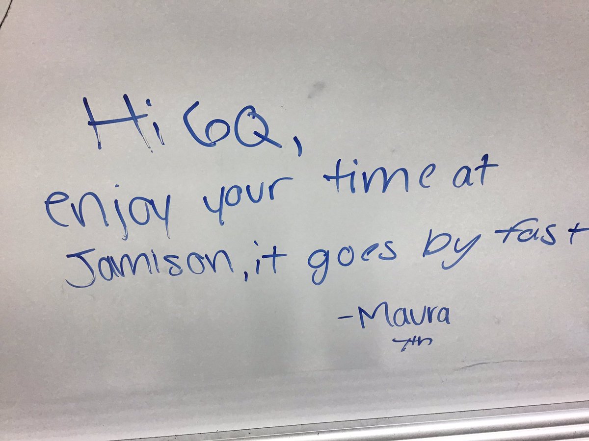 Tradition - when former students stop by for a visit and write notes for current students.
