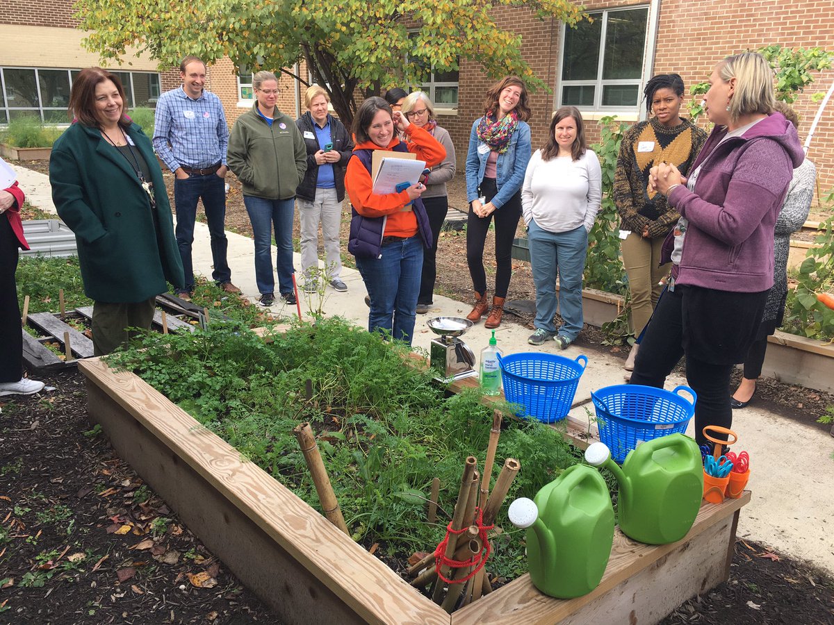 fcpsGet2Green's tweet photo. Teachers learning best practices and protocol for #FCPSGardentoCafeteria  and working with Ss in gardens @FCPSEnergyZone @JessBuchanan18 https://t.co/4qvbzGP1Fd
