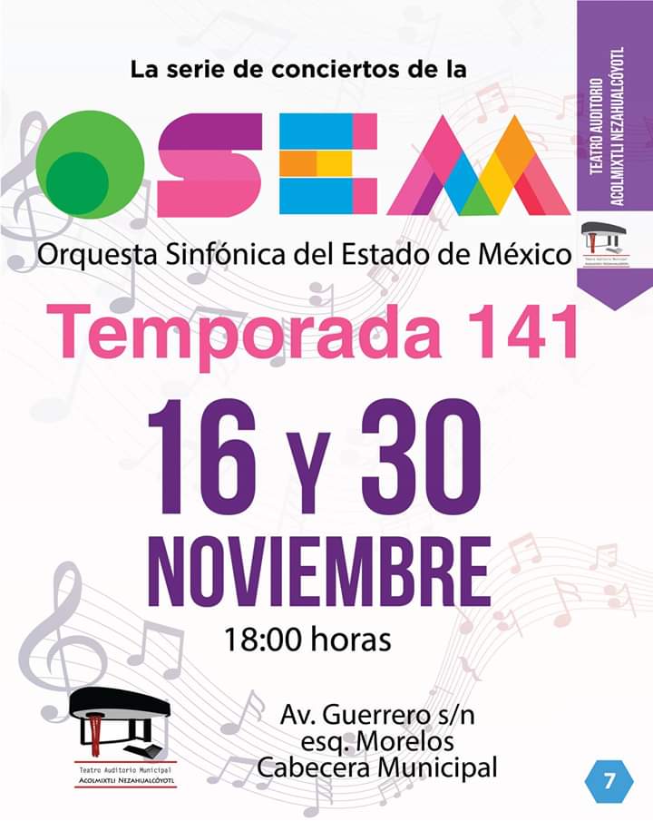 TeatroAcolmixt2's tweet photo. Cartelera de Noviembre  visita tu Teatro Auditorio Acolmixtli Nezahualcóyotl. #ChimalhuacánEsCultura
 https://t.co/ySvATV7LfH https://t.co/42qBJxq8z8