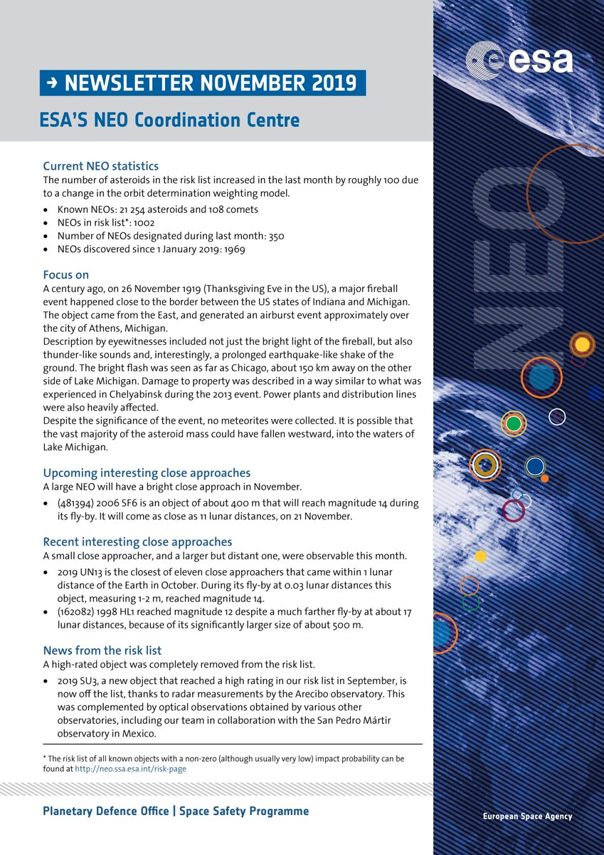 eo_services's tweet photo. retweet @ esa: RT esaoperations: #AsteroidNewsletter!☄
Asteroid #2019SU3 has been completely removed from the #risklist, thanks to measurements by the Arecibo observatory
#AnotherAsteroidBitesTheDust
🗞️Find out more in the attached newsletter
📩Sign u… https://t.co/uKb0heK8Zd