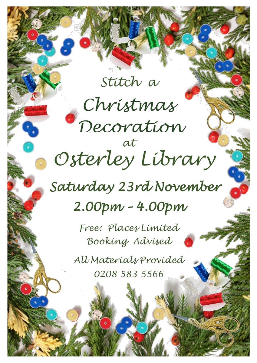 tonylouki's tweet photo. Kindly organised by #OSGWard resident and #Osterley_Library user who is also a member of the #EmbroiderersGuild; kindly giving up her time and providing all materials for free. Do book, limited places.
#GoHounslow #HounslowCulture21 https://t.co/vlyILPTn36