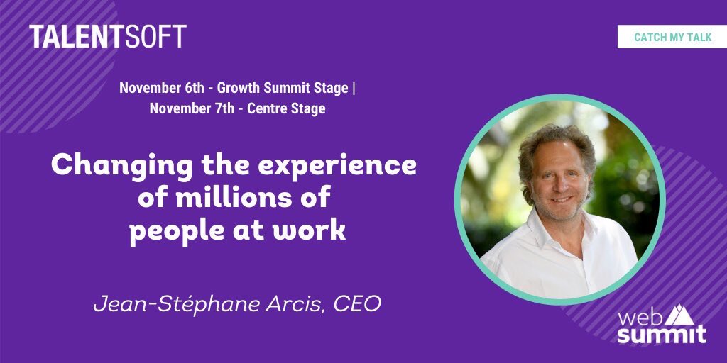jsarcis's tweet image. I am excited to join the @WebSummit, the world’s largest tech conference! I will be on stage to talk about our vision, our growth and how at @TalentsoftGroup we reinvent the work experience for all.
Are you also in Lisbon for the event? See you there! #websummit #tech