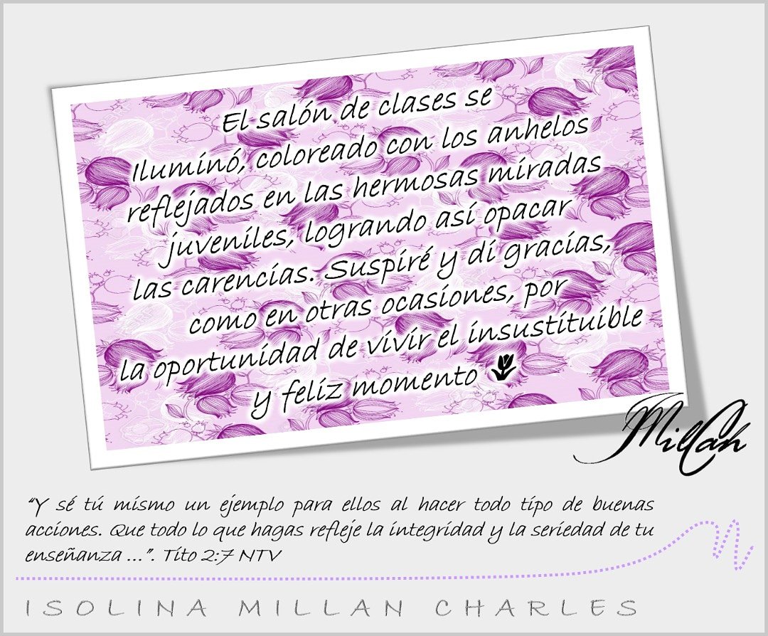 ProfeISOLINA's tweet photo. Fácil no es; pero, vale el esfuerzo de muchos que seguimos creyendo en la docencia. https://t.co/kBtmjQ6VJG