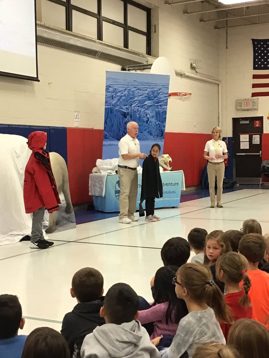 teachfirst100's tweet photo. We had an excellent assembly today from The Ocean Adventure group.  Mr. and Mrs. Brown shared lots of polar bear facts!  Thank you SP PTO for inviting them! https://t.co/ObKK7obhqO
