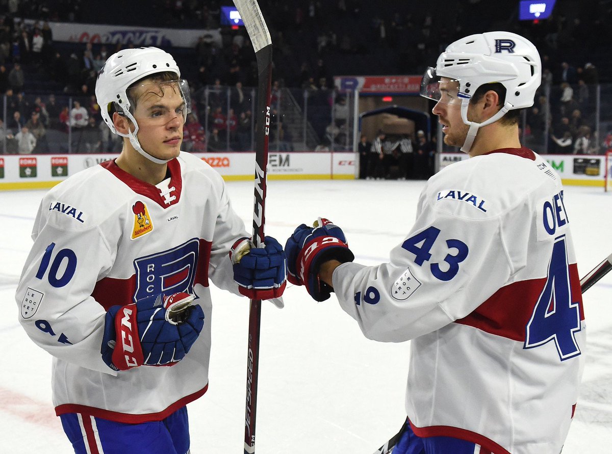 RocketLaval's tweet photo. Do you want to see @The_XMan16, Jake Evans, Josh Brooks, Maxim Lamarche and Joe Cox shave their heads for Hockey Fights Cancer™?

Help them raise their goal of $3000 💜
If the goal is reached, the 5 players will shave their heads tomorrow in the Rocket locker room! https://t.co/AiNT1JUSZ4