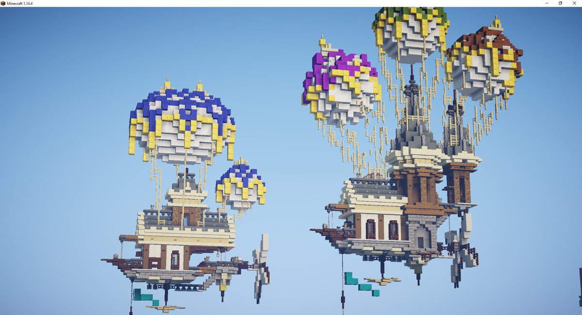 Hi, I was just flying by to say hello! 🚁 #minecraft #build #house #air #flying #baloon