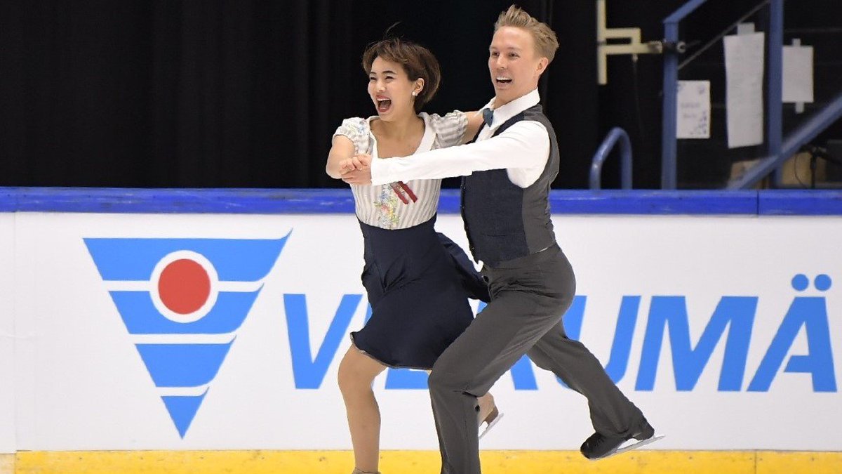 SkatingFinland's tweet photo. Yuka Orihara and Juho Pirinen 3rd after rhythm dance at Volvo Open Cup with new PB 67,48. #skatingfinland #volvoopencup 📷Antti Lehto https://t.co/cBmFAxMYCn