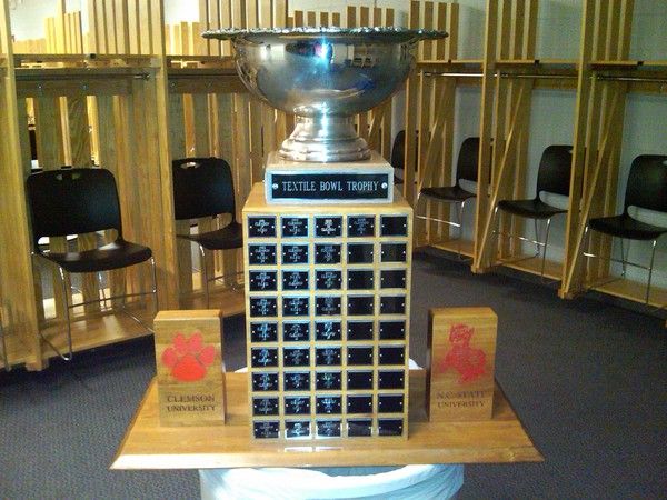 CaseClemson's tweet image. Don't worry Textile Bowl trophy. You'll be coming back home Saturday evening.