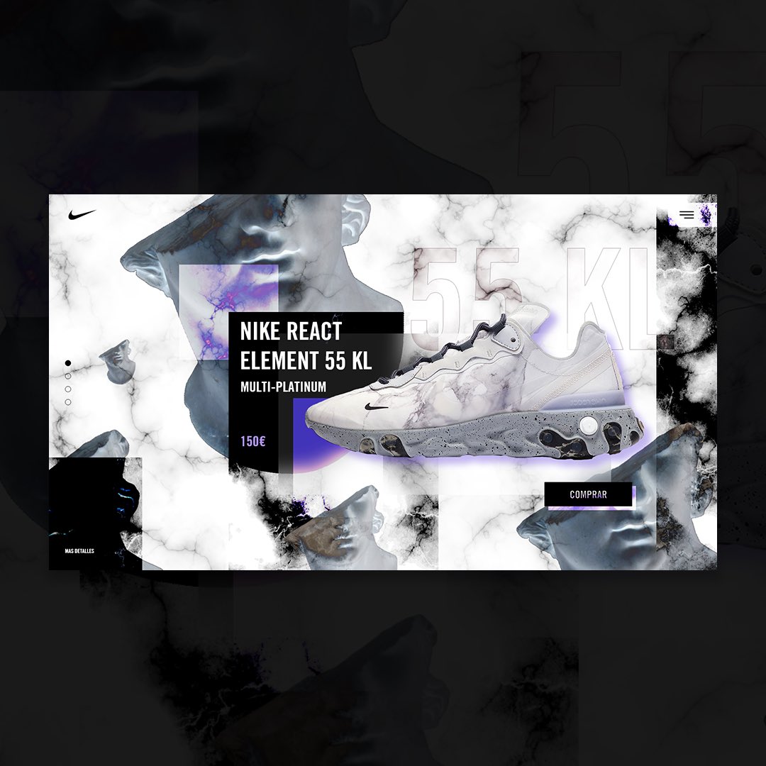 AdriBurriel's tweet photo. He diseñado el concepto de la página de lanzamiento de las Nike React Element 55 KL para https://t.co/gvDXcppzI0
#uidesign #webdesign #ui #website #websitedesign #ecommerce #responsive #adobexd #zaragoza #kiuilab #diseñoweb #disenoweb https://t.co/SkdCcSiOJi