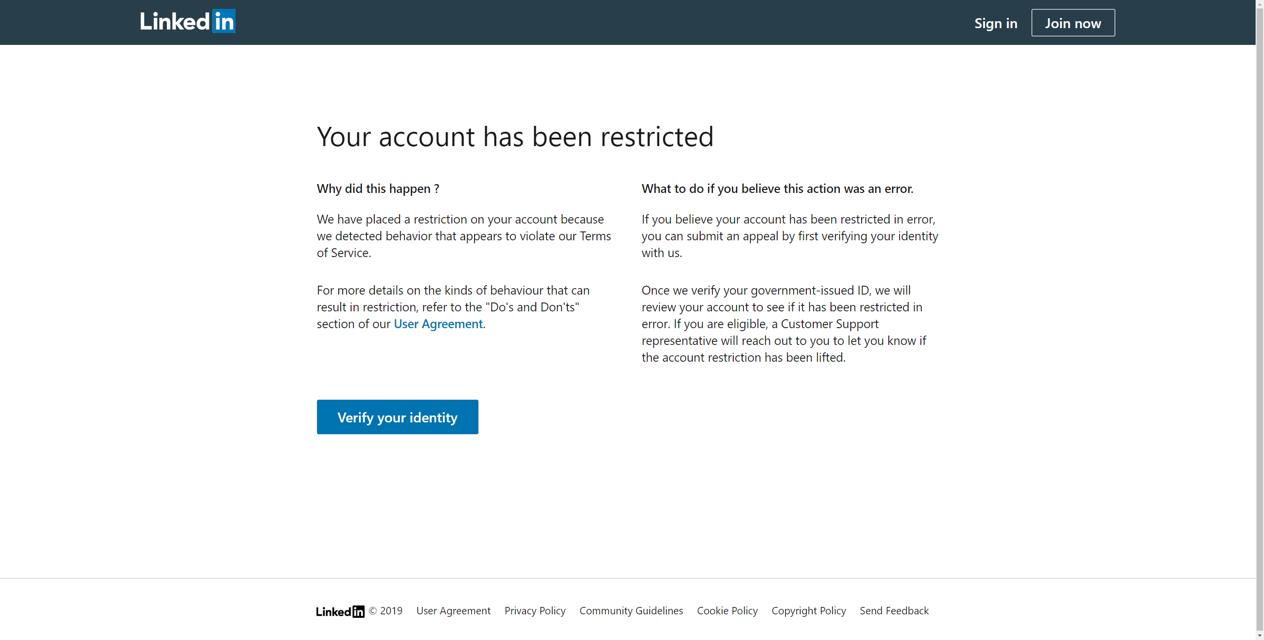 Why Did Linkedin Restricted My Account  