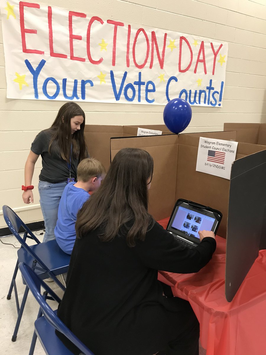 WagramWildcats's tweet photo. What an AMAZING Election Day at Wagram Elementary School! Please help us congratulate our Student Council winners below: 
President: Christian George
Vice President: Eternity Wright
Secretary: Kaydence Locklear
Treasurer: Jamiyah Rivers https://t.co/al6qDUbaqT