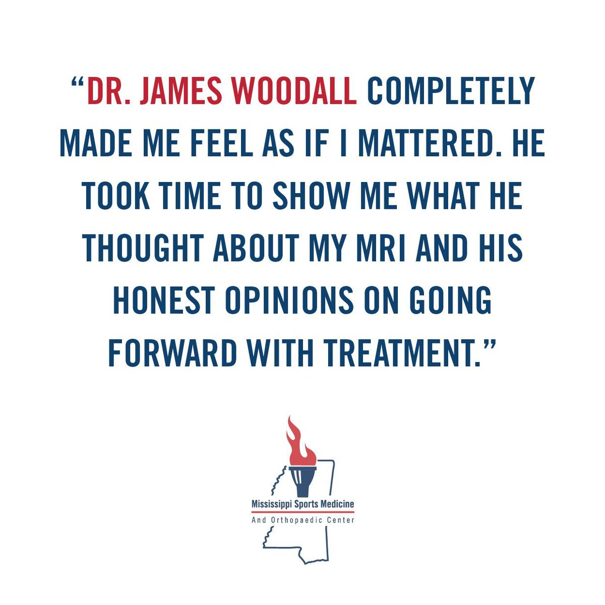 MissSportsMed's tweet photo. #TestimonyTuesday Dr. James Woodall, Spine Specialist
Kathryn E. had a great experience with Dr. Woodall! Thank you for the review, Kathryn! #MSSportsMed #ExpectExcellence #CompassionateOrtho https://t.co/dVEFJl2MaU