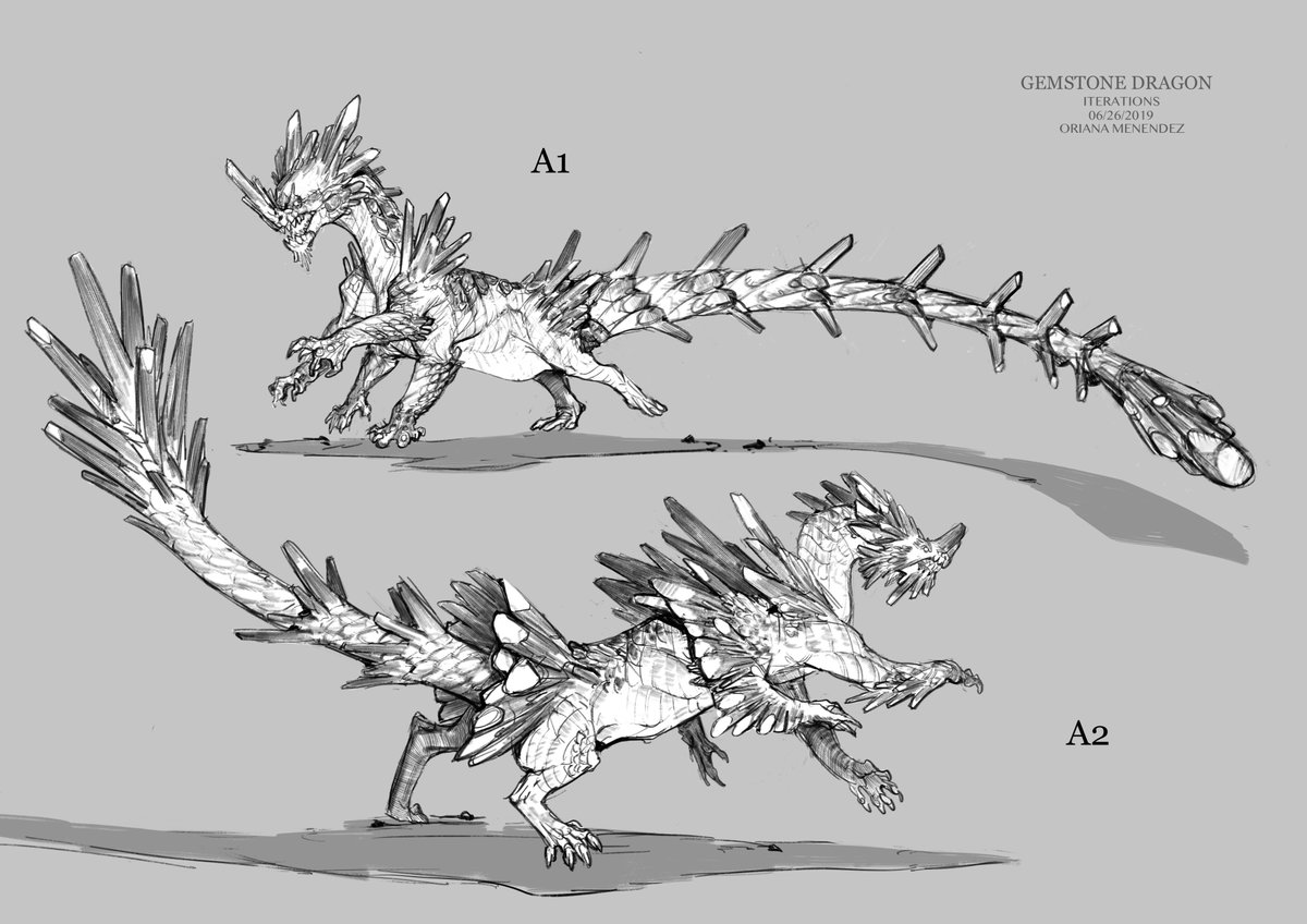 Had the pleasure of working with @helloMCDM on their Kingdoms & Warfare kickstarter!

Here are some concepts for Gemstone dragons. 