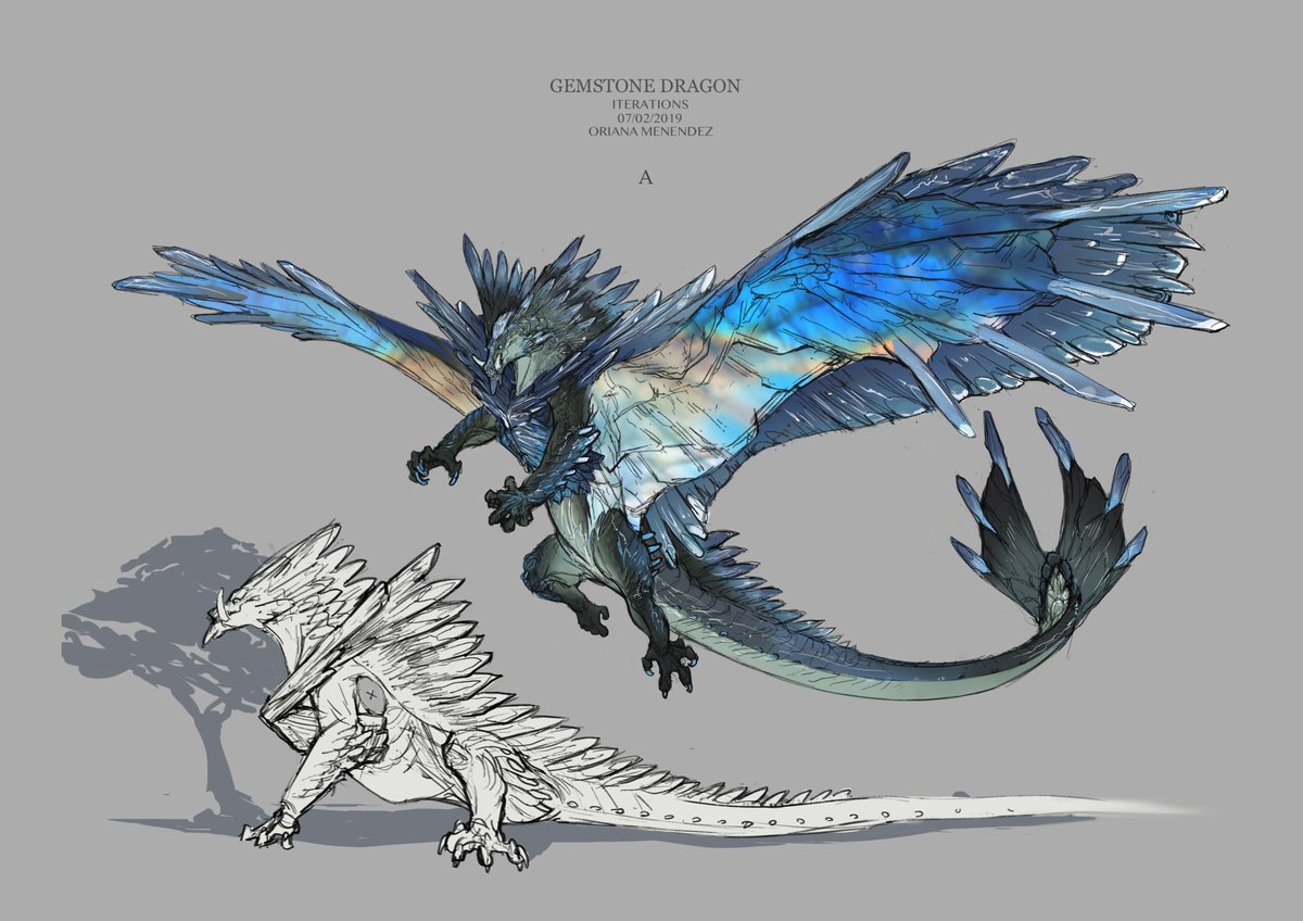 Had the pleasure of working with @helloMCDM on their Kingdoms & Warfare kickstarter!

Here are some concepts for Gemstone dragons. 