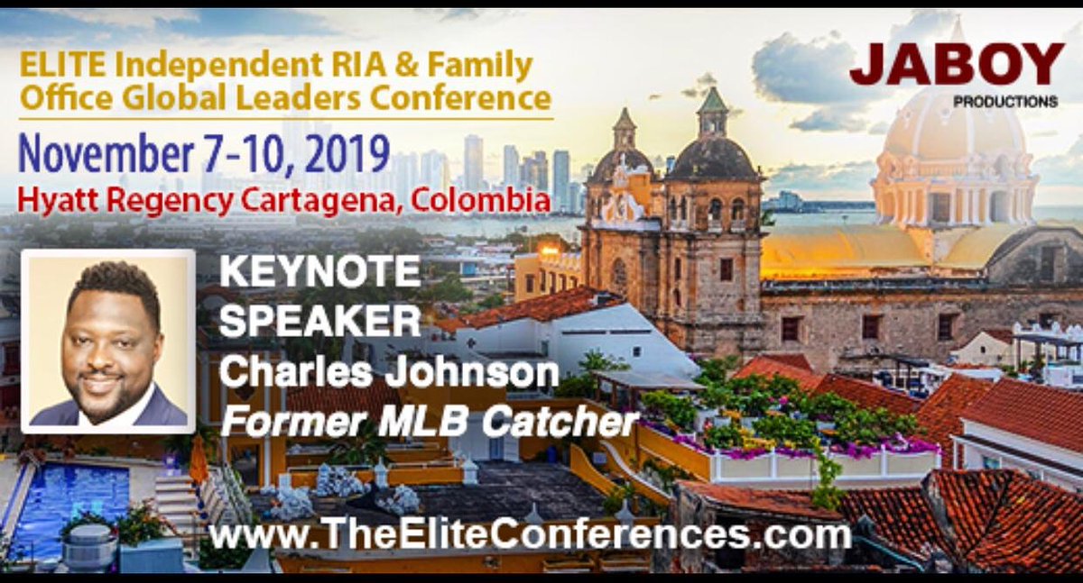 I'm honored to be a #keynotespeaker at the upcoming ELITE Global Leaders Conference in Cartagena, Colombia. 
#TheCJF #FamilyOffice #RIA #MLB #AlternativeInvestments #ImpactInvestor #WealthManagement #DiazReusTarg #CBULLEnterprises #Marlins #JAYBOYProductions