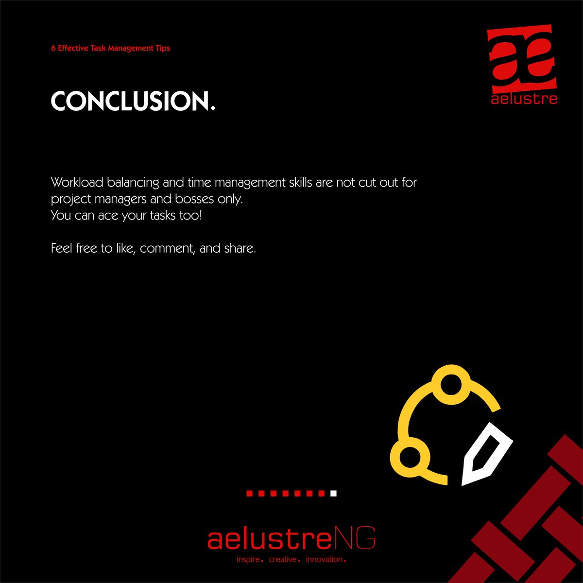 aelustreNG's tweet image. #TaskManagementTips
#aelustreNG
