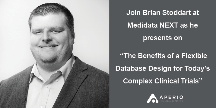 AperioClinical's tweet photo. Join Aperio's Brian Stoddart as he presents at #MedidataNEXT2019 on "The Benefits of a Flexible Database Design for Today's Complex Clinical Trials." https://t.co/KkbgHpfyax #medidatanext2019 #dataprogramming #clinicaldatamanagement #CRO #clinicaltrials https://t.co/CKEnn2ZWo9