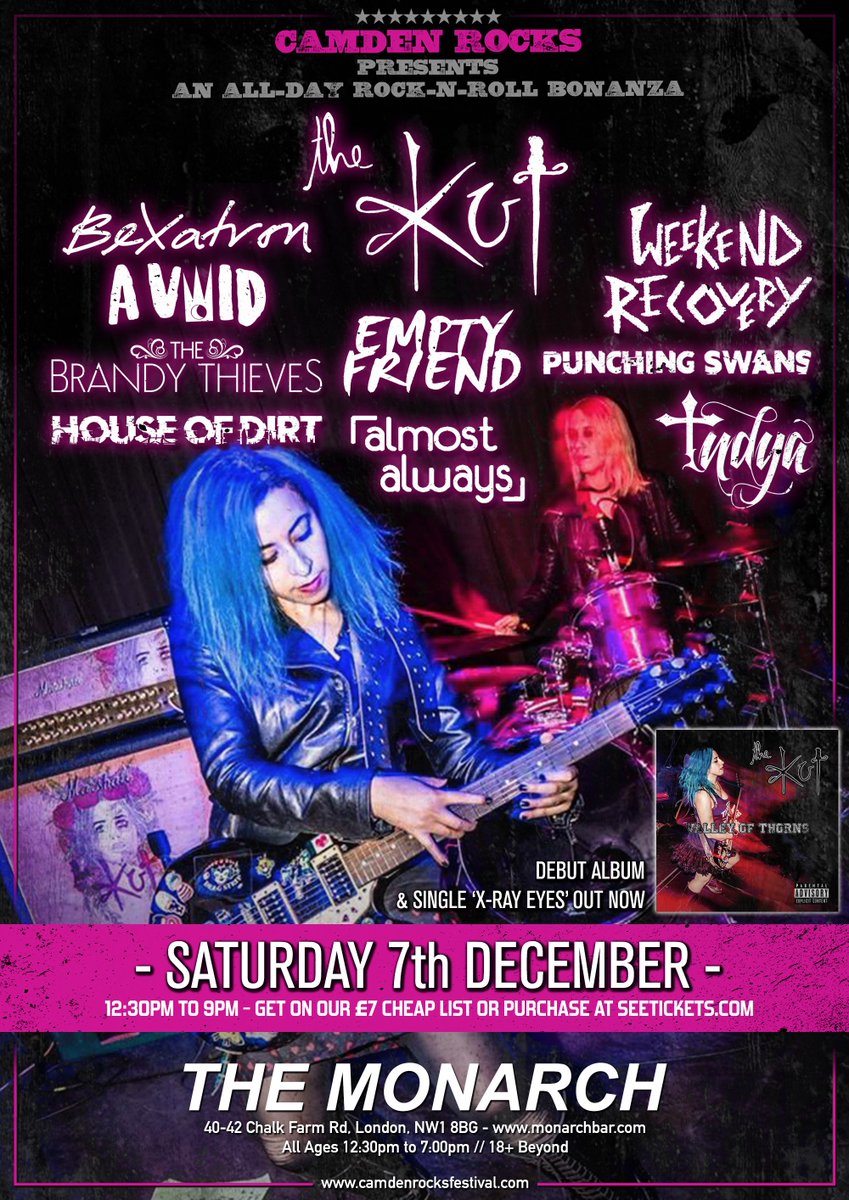 thekutofficial's tweet photo. 💖 LONDON 💖 Due to the recent incredible support in London and throughout #RockDecadium tour, we're proud to announce we're headlining @CamdenMonach on 7th Dec, for @CamdenRocksFest. Who's going to join us? 🥳
Info 👉 https://t.co/50GeyuB8wh
#XRayEyes 👉 https://t.co/mUHruz4XBM https://t.co/WDxMrGv1vL