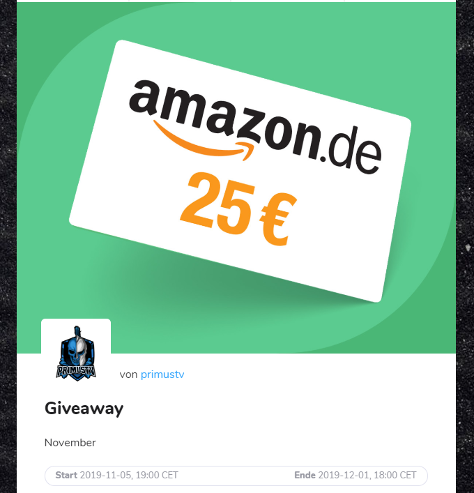 primus_tv's tweet photo. https://t.co/8CfXwfi59S 

https://t.co/mHcbGn7tT5

Giveaway! :-) Bis zum 01.12. gegen 18 Uhr kannst Du einen 25 € Amazon Gutschein Gewinnen!

Über ein"Hallo"würde ich mich freuen. Viel Glück! :-)
https://t.co/vWGum5DrGH https://t.co/5gZpLS4VJO