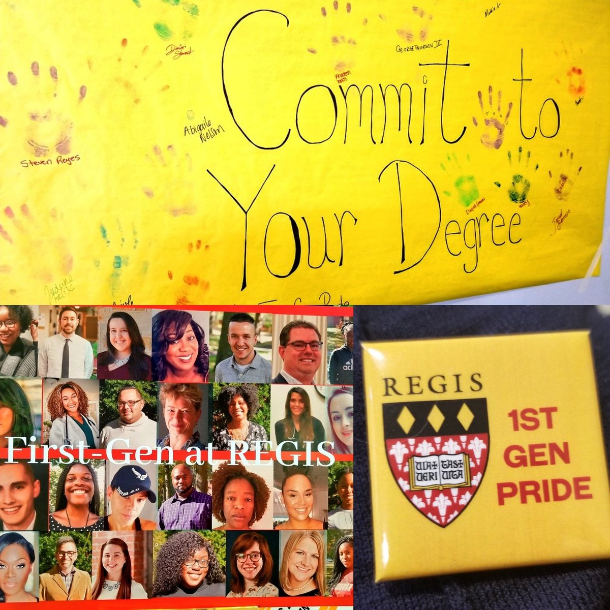 RegisMA_ResLife's tweet image. Our #FirstGenPride week is highlighting the members of our @RegisCollege_MA community who identify as first-gen! Proud to commit to the degree, wear the 1st gen pride pin, &amp;amp;  support our first-gen students #FirstGenatRegis #RegisFirstGen