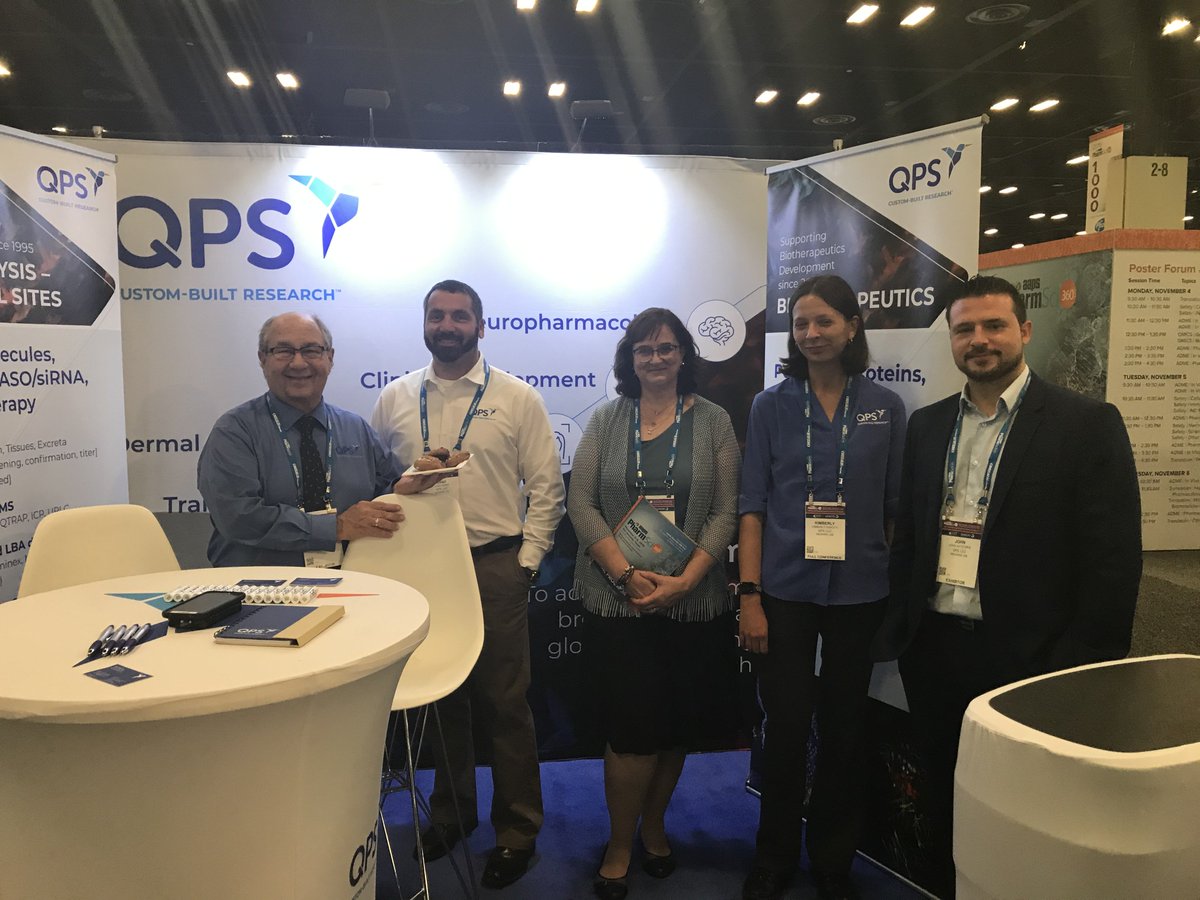 QPSHoldingsLLC's tweet photo. Our scientists are here, ready to meet you! If you're attending #AAPS2019 be sure to stop by booth #1322 to chat with us.
#QPSLLC #clinicaltrials #AAPS https://t.co/tmAXh9QnYZ