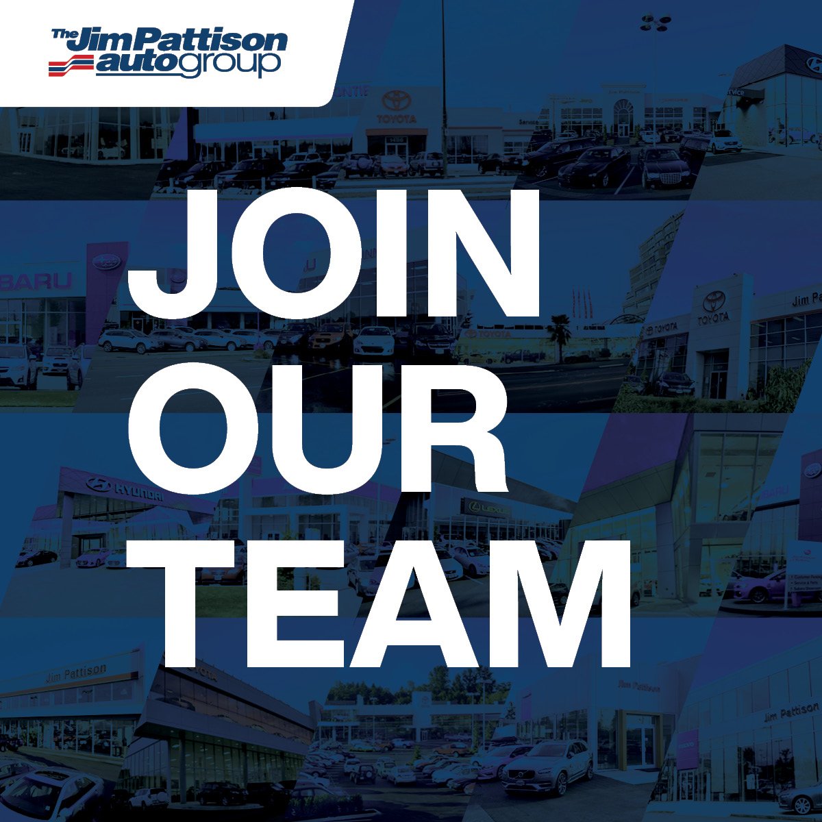 We are currently hiring for a variety of roles across Canada. View our current job openings here: the-jim-pattison-auto-group.breezy.hr